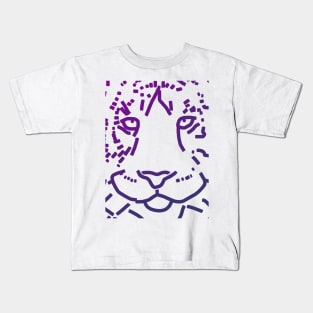 Blue Tiger Face Kids T-Shirt